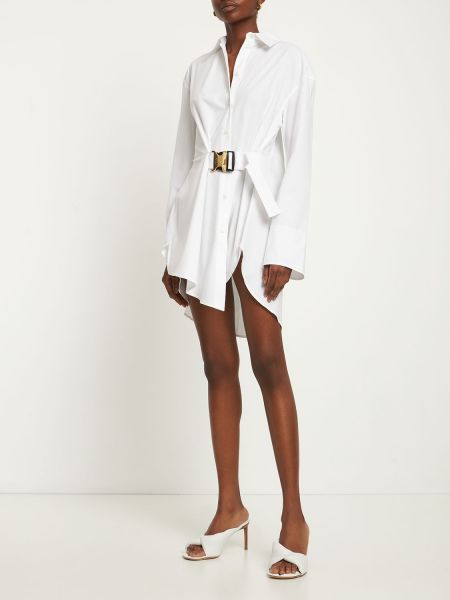 Robe chemise en coton à boucle Jw Anderson blanc