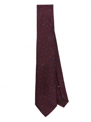 Žakárová hodvábna kravata Canali červená