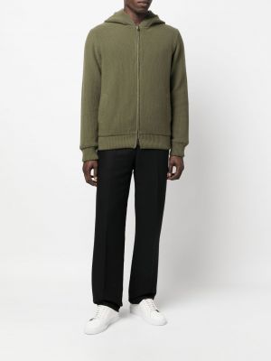 Strick hoodie mit reißverschluss Herno grün