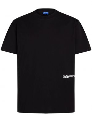 Bavlnené tričko s potlačou Karl Lagerfeld Jeans čierna