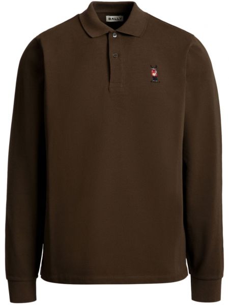 Poloshirt med broderier Bally brun