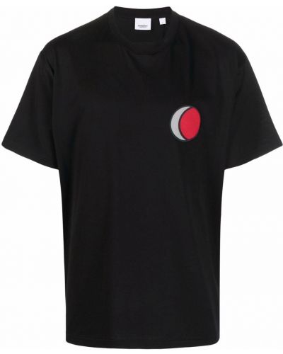 Camiseta con estampado con estampado geométrico Burberry negro