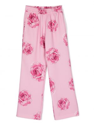 Pantaloni dritti con stampa Monnalisa rosa