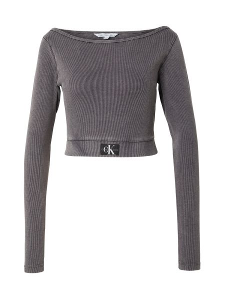 Marškinėliai ilgomis rankovėmis Calvin Klein Jeans pilka