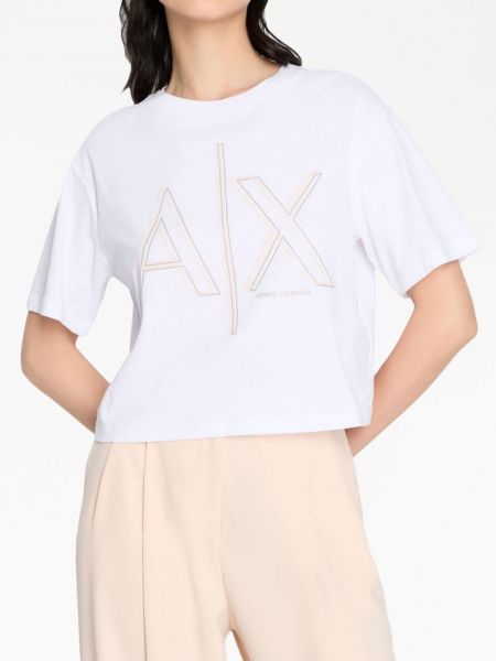 Raštuotas medvilninis marškinėliai Armani Exchange