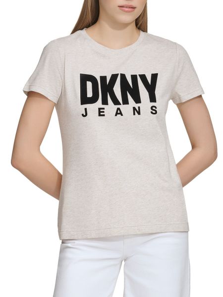 Camiseta manga corta de cuello redondo Dkny Jeans gris