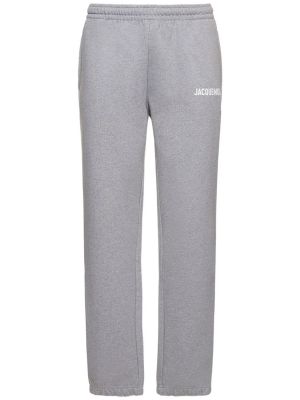Bavlněné sportovní kalhoty Jacquemus šedé