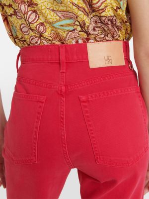 Kõrge vöökohaga alt laienevad teksapüksid Ulla Johnson roosa