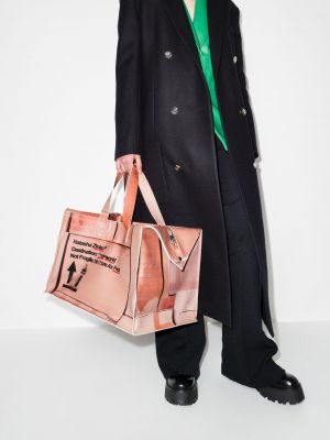 Oversize shopper handtasche mit print Natasha Zinko beige
