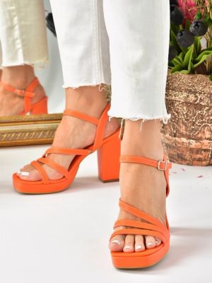 Platform talpú félcipo sarokkal Fox Shoes narancsszínű