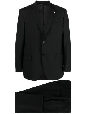 Volnena ukrojena obleka Luigi Bianchi Mantova črna