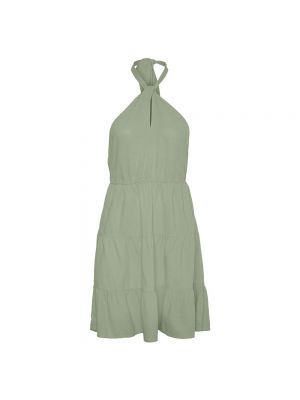 Платье с вырезом халтер Vero Moda зеленое