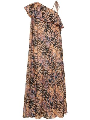 Viskózové bavlněné dlouhé šaty Ulla Johnson růžové