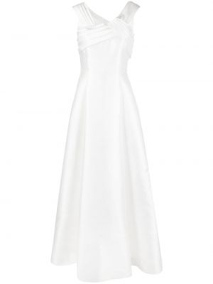 Saténové večerní šaty Alberta Ferretti bílé