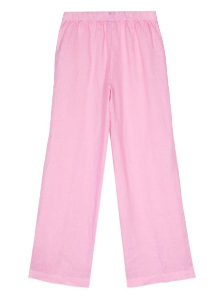 Lněné kalhoty Aspesi růžové