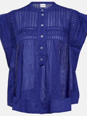 Blusa de gasa de algodón Marant Etoile azul