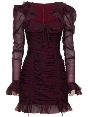 Jedwabna sukienka mini z nadrukiem w panterkę Alessandra Rich