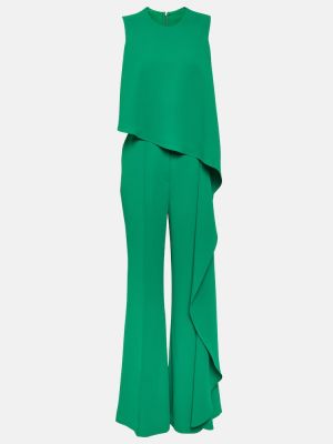 Kombinezon relaxed fit drapowany Elie Saab zielony