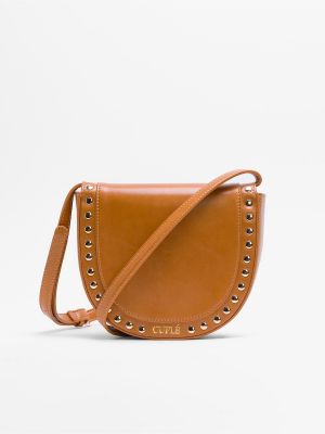 Однотонная сумка через плечо Cuplé коричневая