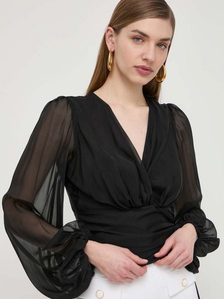 Czarna jedwabna koszula Elisabetta Franchi