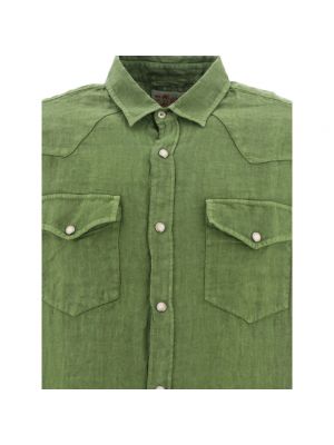 Camisa de lino Mc2 Saint Barth verde