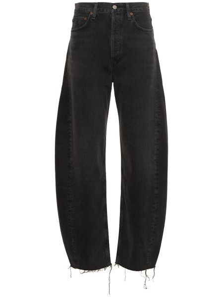 Bavlnené džínsy Agolde čierna