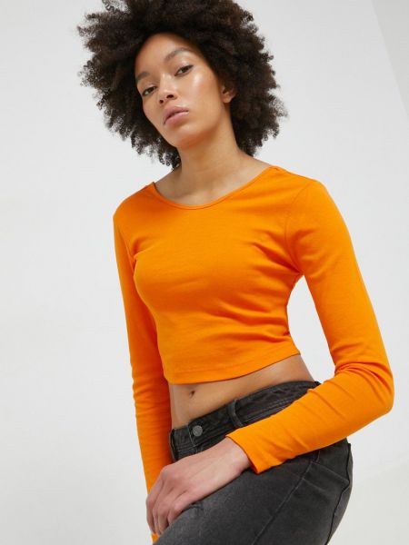 Блуза с дълъг ръкав Only оранжево