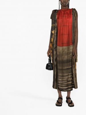 Sukienka midi w abstrakcyjne wzory Uma Wang czerwona