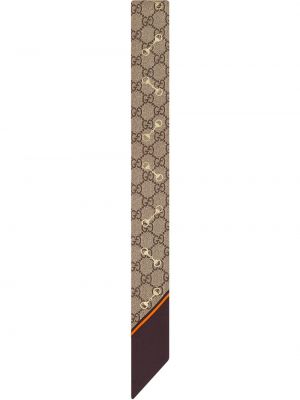 Μεταξωτή γραβάτα Gucci καφέ