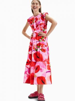 Desigual pamut ruha piros, midi, oversize
