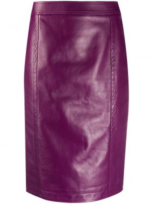 Falda de tubo ajustada de cintura alta Saint Laurent violeta