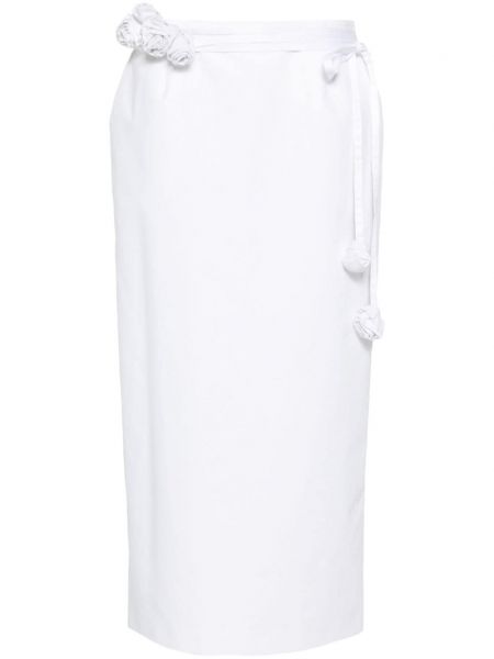 Suknja s prorezom s cvjetnim printom Magda Butrym bijela