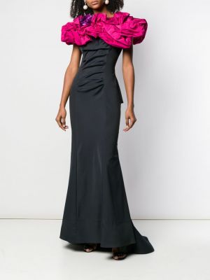 Vestido largo drapeado Nina Ricci Pre-owned negro