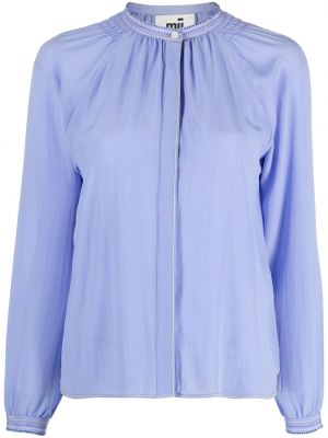 Памучна блуза Mii синьо