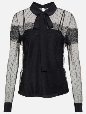 Прозрачна блуза Redvalentino черно