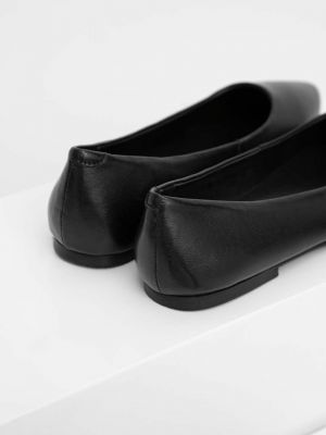 Bőr balerina cipők Answear Lab fekete
