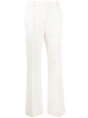 Βαμβακερό παντελόνι Victoria Beckham λευκό