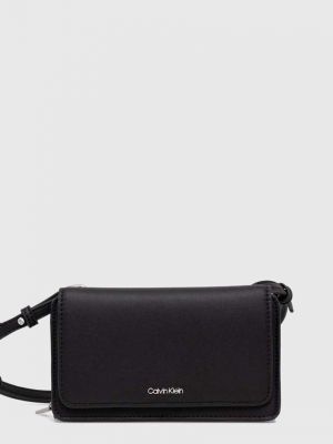 Czarna torba na ramię skórzana ze skóry ekologicznej Calvin Klein