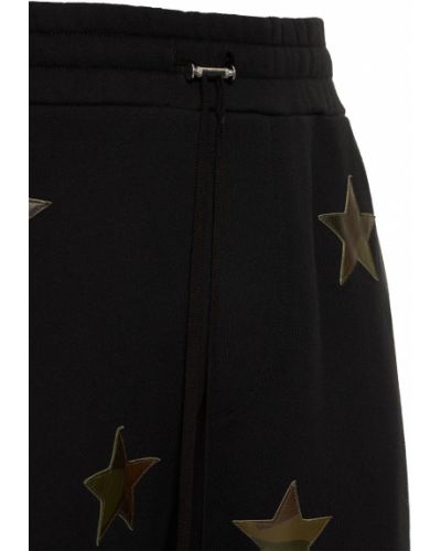 Pantaloni sport din piele din jerseu cu stele Amiri negru