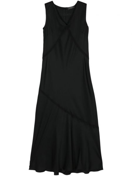 Midi obleka brez rokavov iz krep tkanine Lorena Antoniazzi črna