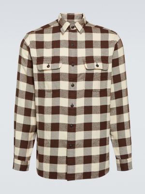 Flanelová bavlnená košeľa Polo Ralph Lauren hnedá