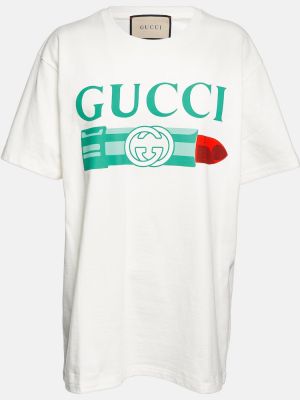 Jersey t-shirt aus baumwoll Gucci weiß