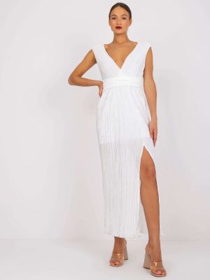 Плисирана вечерна рокля Fashionhunters бяло