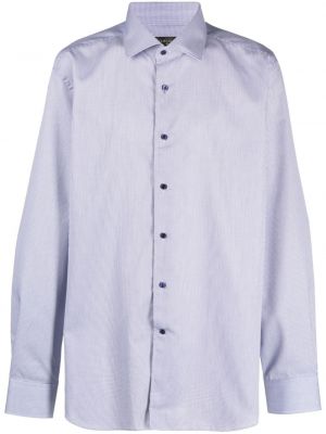 Koszula bawełniana w grochy z nadrukiem Corneliani niebieska