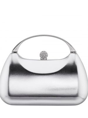 Женская сумка Minaudiere металлик с металлической ручкой Nina, серебро