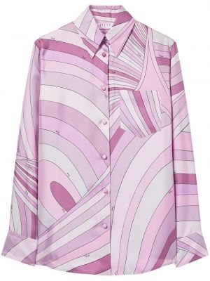 Hodvábna košeľa s potlačou Pucci fialová