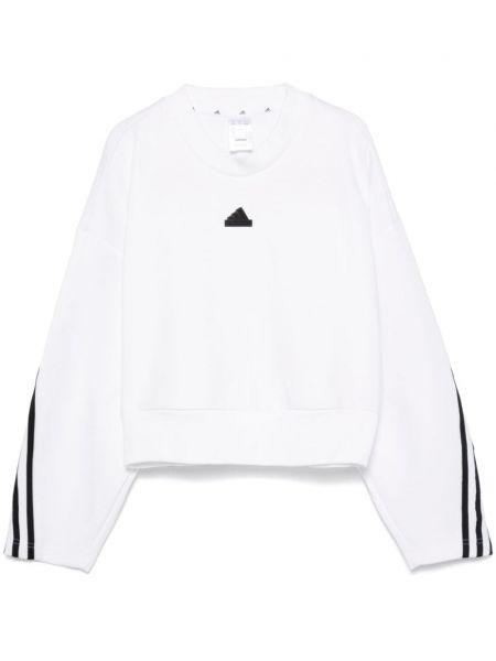 Çizgili sweatshirt Adidas beyaz