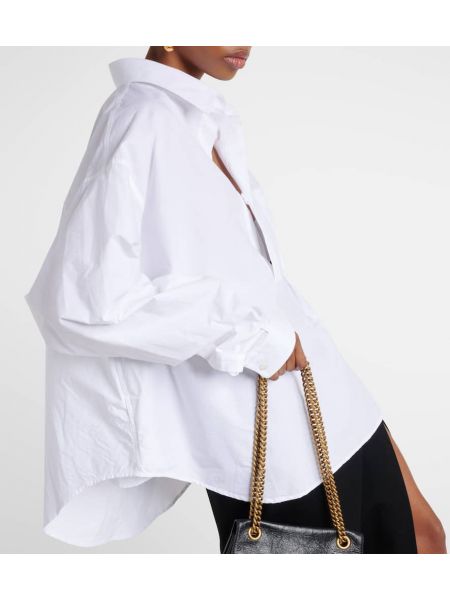Camicia di cotone oversize Balenciaga bianco