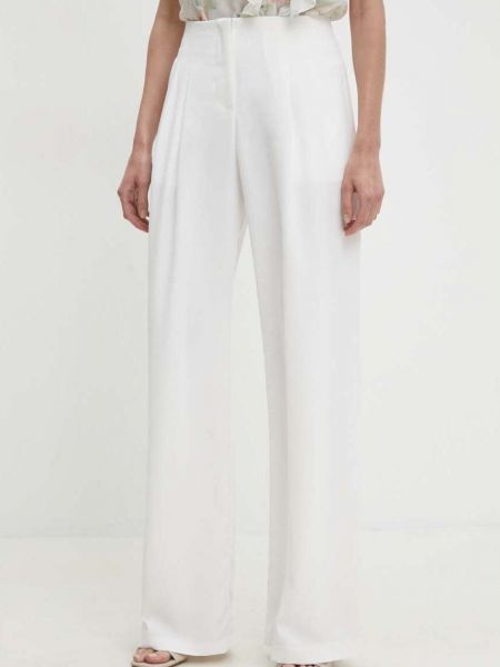 Spodnie z wysoką talią Answear Lab białe
