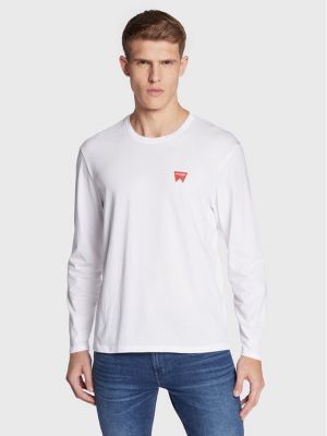 T-shirt a maniche lunghe Wrangler bianco